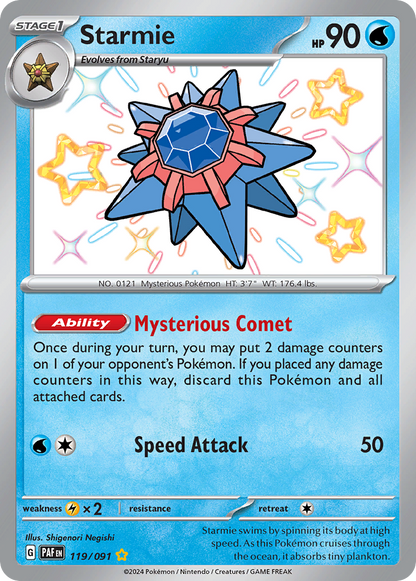 Starmie 119/091 Shiny Rare Paldean Fates Pokemon