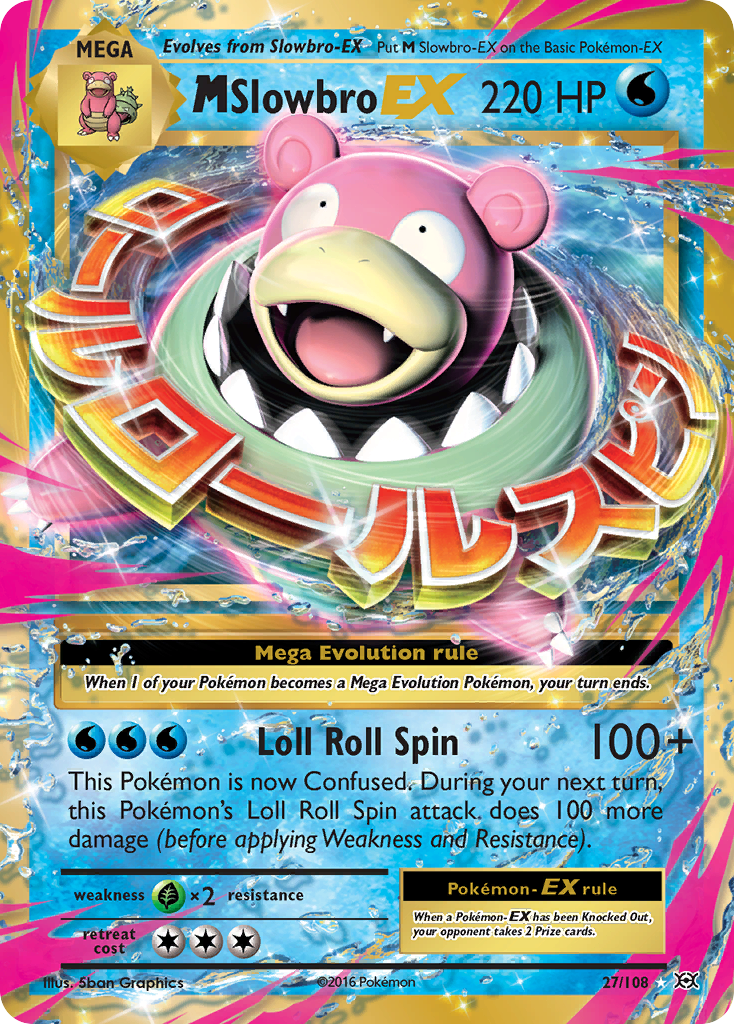 M Slowbro EX 27/108 Holo EX Rare Evolutions Pokemon