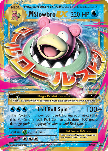 M Slowbro EX 27/108 Holo EX Rare Evolutions Pokemon
