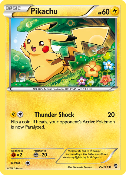 Pikachu 27/111 Common Furious Fists Pokemon Reverse Holo