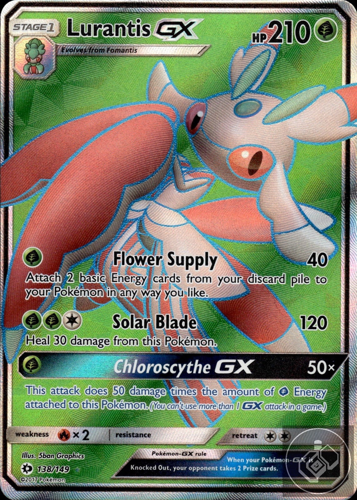 Lurantis GX (Full Art) 138/149 Holo Ultra Rare SM Base Set Pokemon