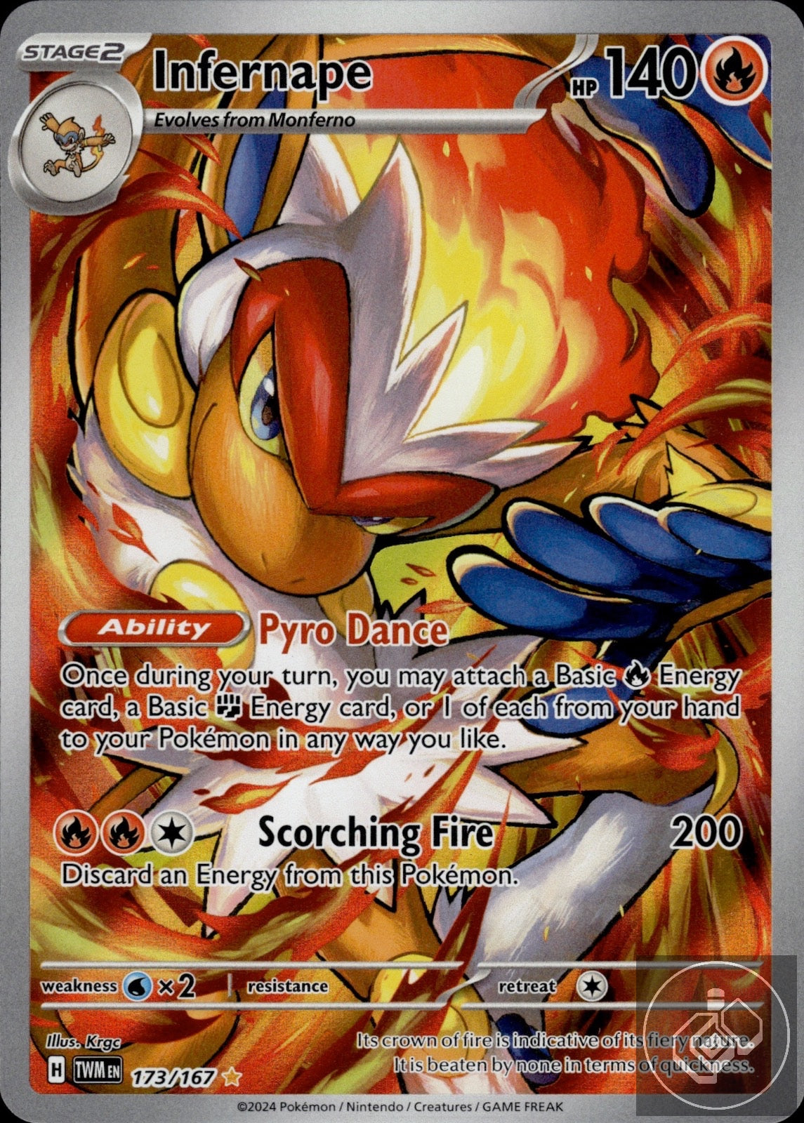 Infernape 173/167 Illustration Rare Twilight Masquerade Pokemon