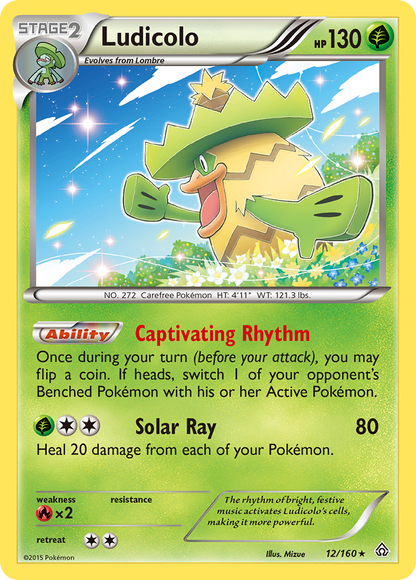 Ludicolo 12/160 Holo Rare Primal Clash Pokemon