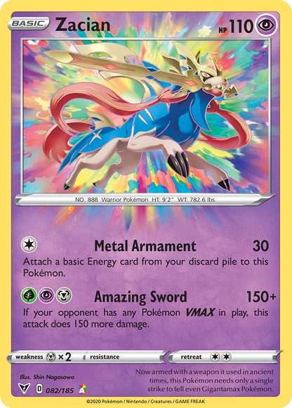 Zacian 082/185 Amazing Rare Vivid Voltage Pokemon