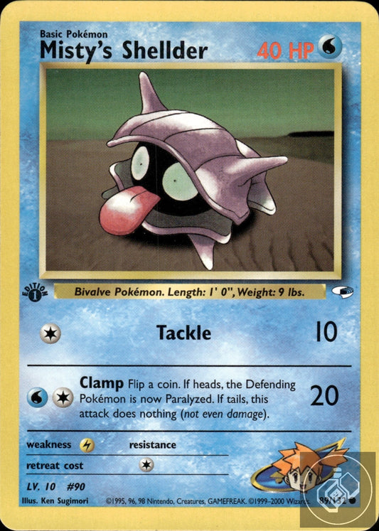 Misty's Shellder 89/132 Common Gym Heroes Pokemon 1st Edition