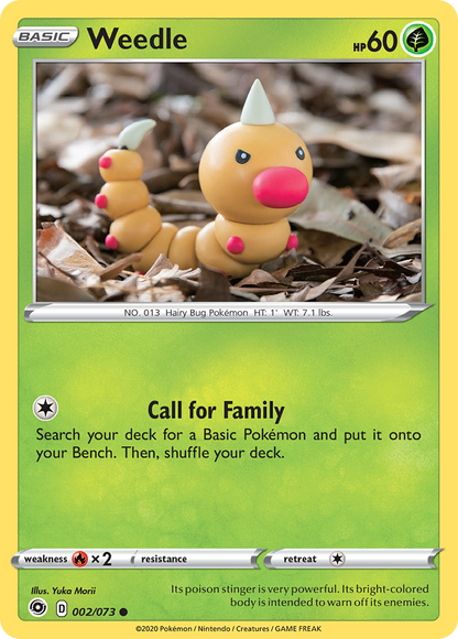 Weedle 002/073 Common Champion's Path Pokemon
