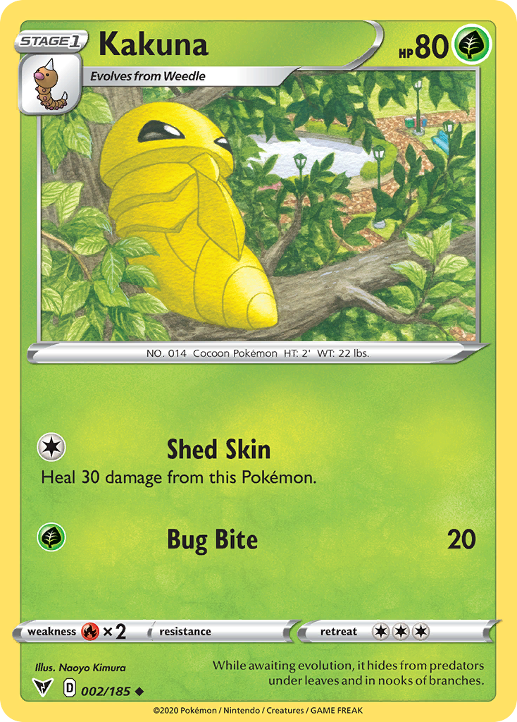 Kakuna 002/185 Uncommon Vivid Voltage Pokemon Reverse Holo