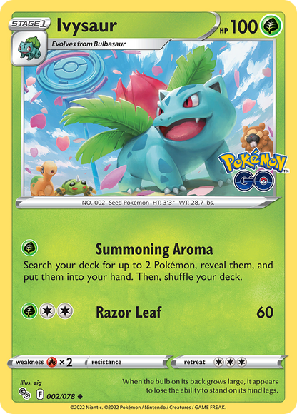 Ivysaur 002/078 Uncommon Pokemon GO Pokemon