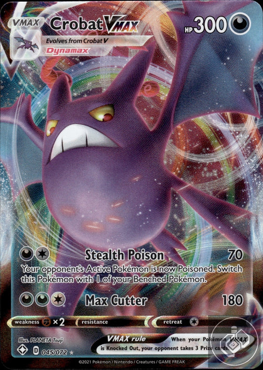 Crobat VMAX 045/072 Holo VMAX Rare Shining Fates Pokemon