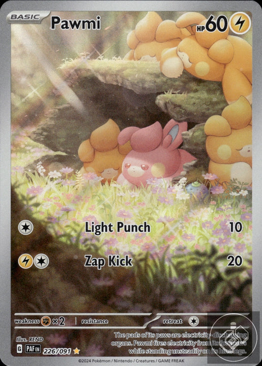 Pawmi 226/091 Illustration Rare Paldean Fates Pokemon