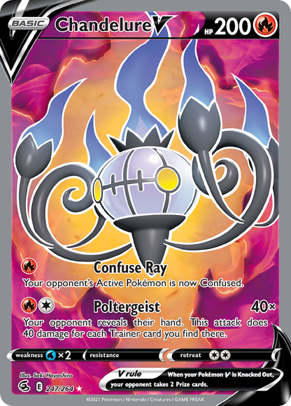 Chandelure V 247/264 Ultra Rare Fusion Strike Pokemon