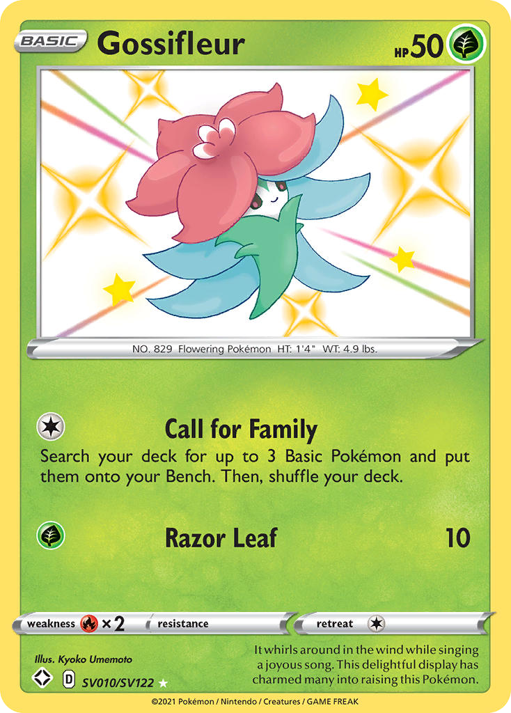Gossifleur SV010/SV122 Shiny Rare Shining Fates Shiny Vault Pokemon
