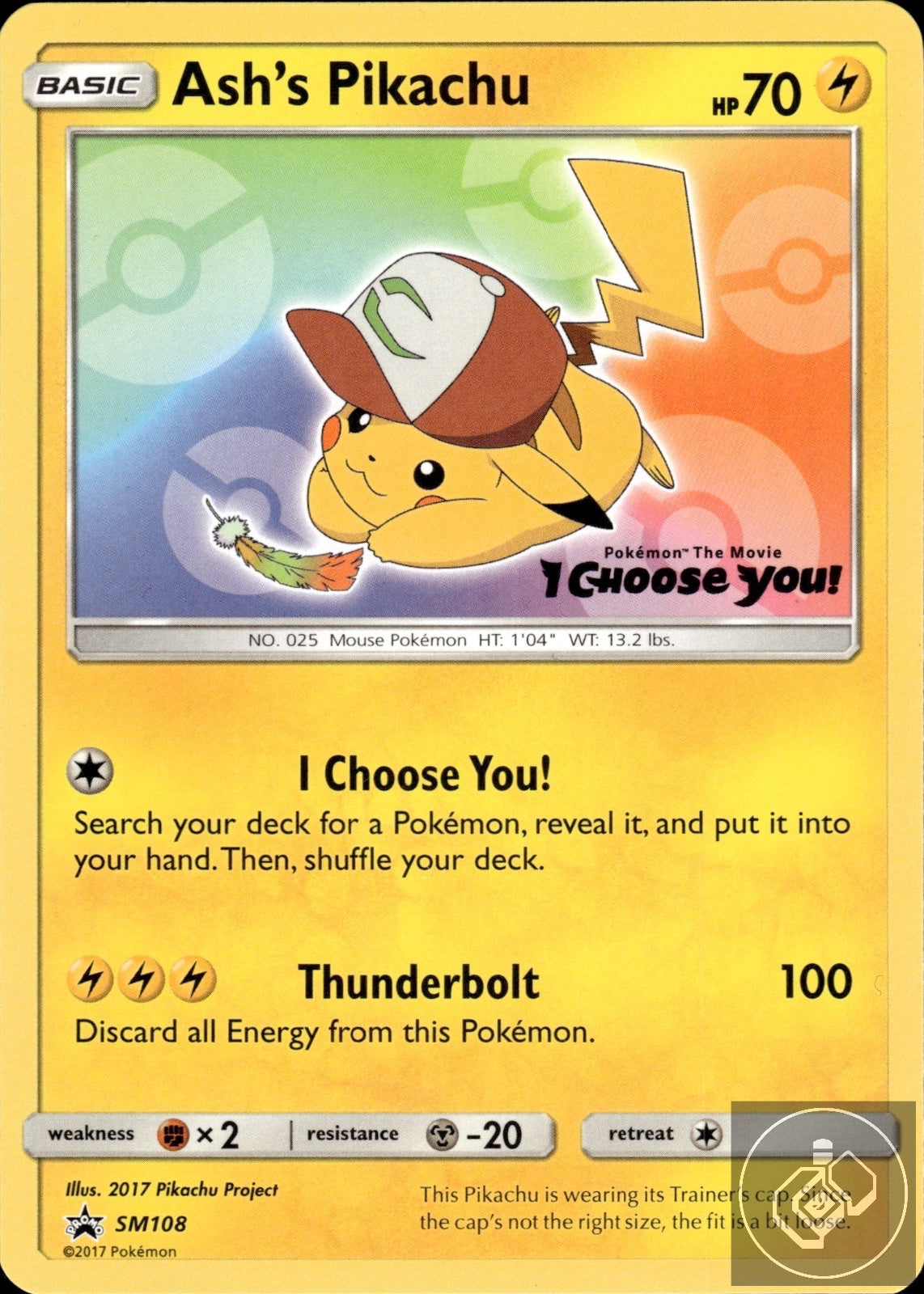 Ash's Pikachu - SM108 Promo Sun & Moon Promo Pokemon