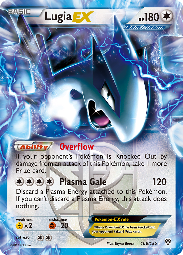 Lugia EX 108/135 Holo EX Rare Plasma Storm Pokemon