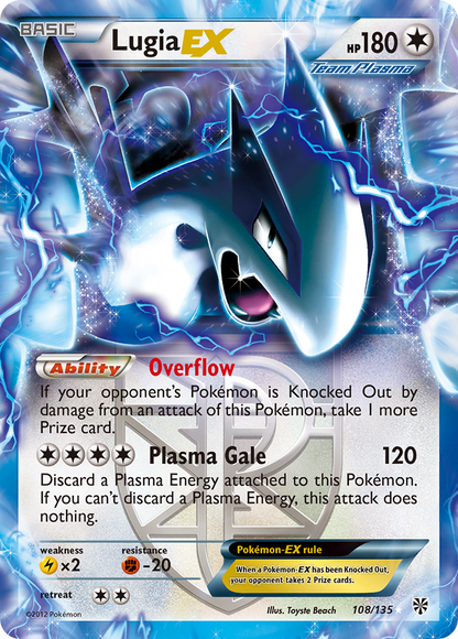 Lugia EX 108/135 Holo EX Rare Plasma Storm Pokemon