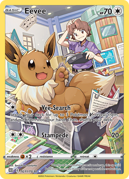 Eevee TG11/TG30 Holo Brilliant Stars Trainer Gallery Pokemon