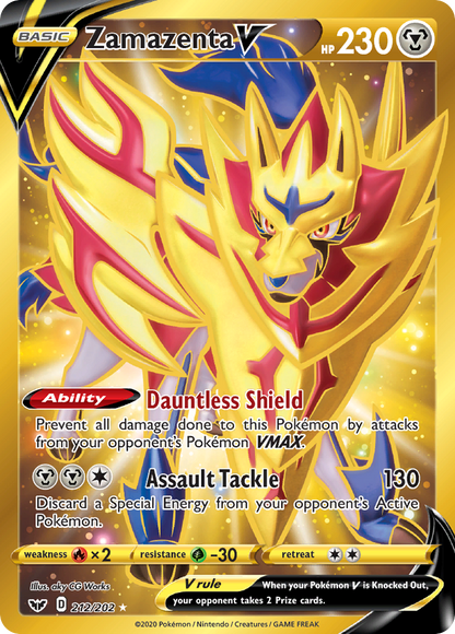 Zamazenta V 212/202 Secret Rare Sword & Shield Pokemon
