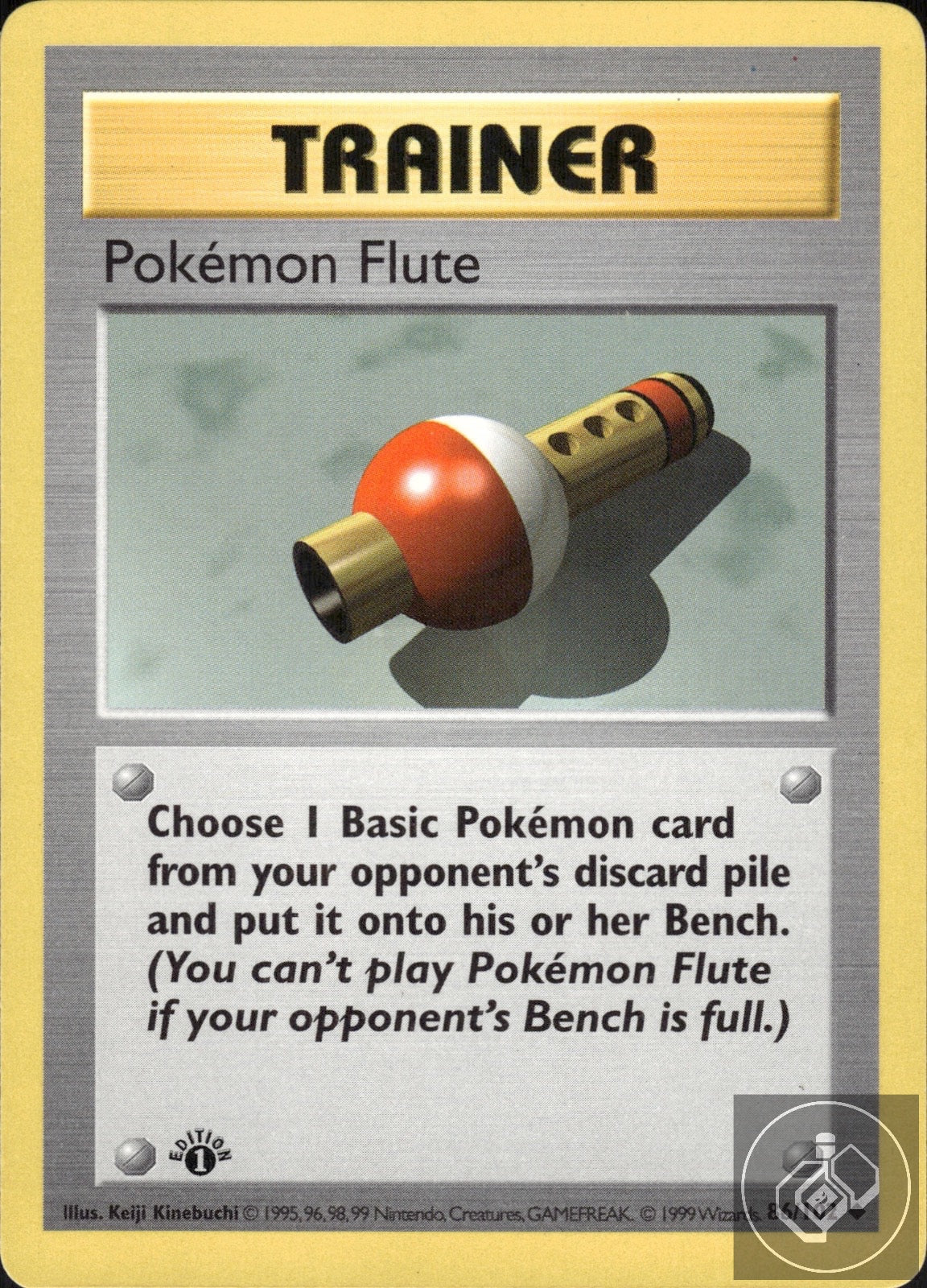 Pokemon Flute 86/102 Uncommon Base Set Shadowless Pokemon 1st Edition