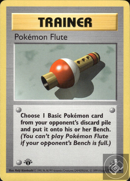 Pokemon Flute 86/102 Uncommon Base Set Shadowless Pokemon 1st Edition
