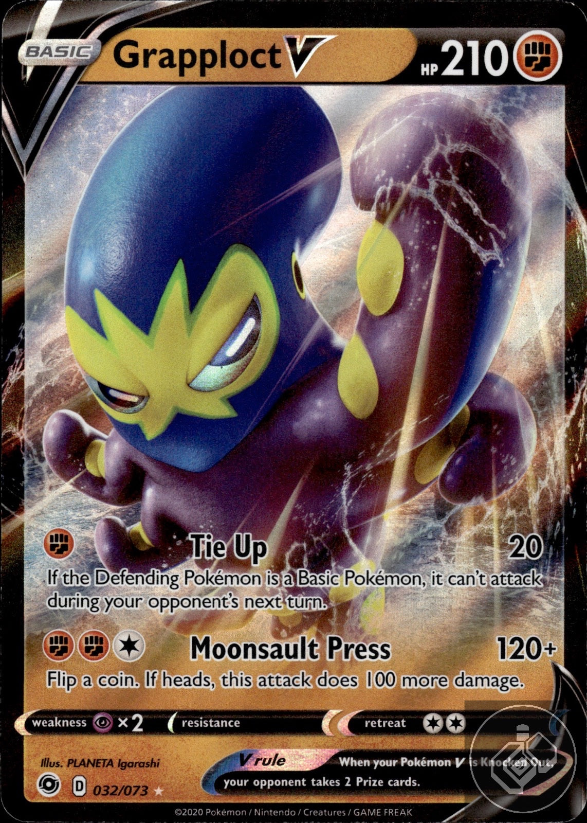 Grapploct V 032/073 Holo V Rare Champion's Path Pokemon