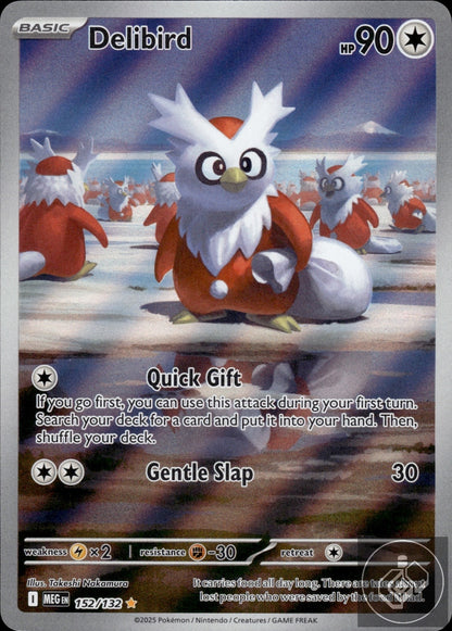 Delibird 152/132 Illustration Rare Mega Evolution Pokemon