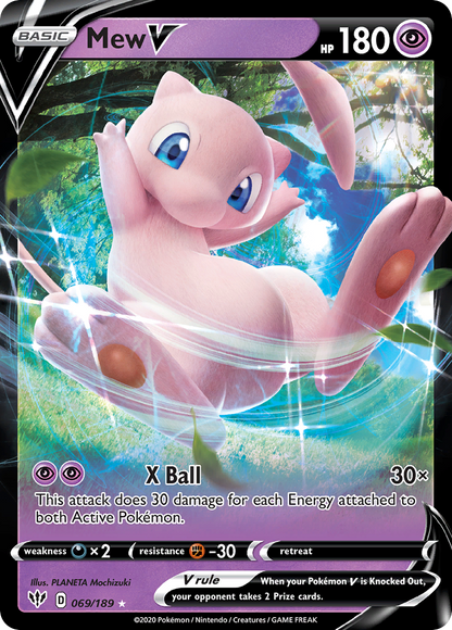 Mew V 069/189 Holo V Rare Darkness Ablaze Pokemon