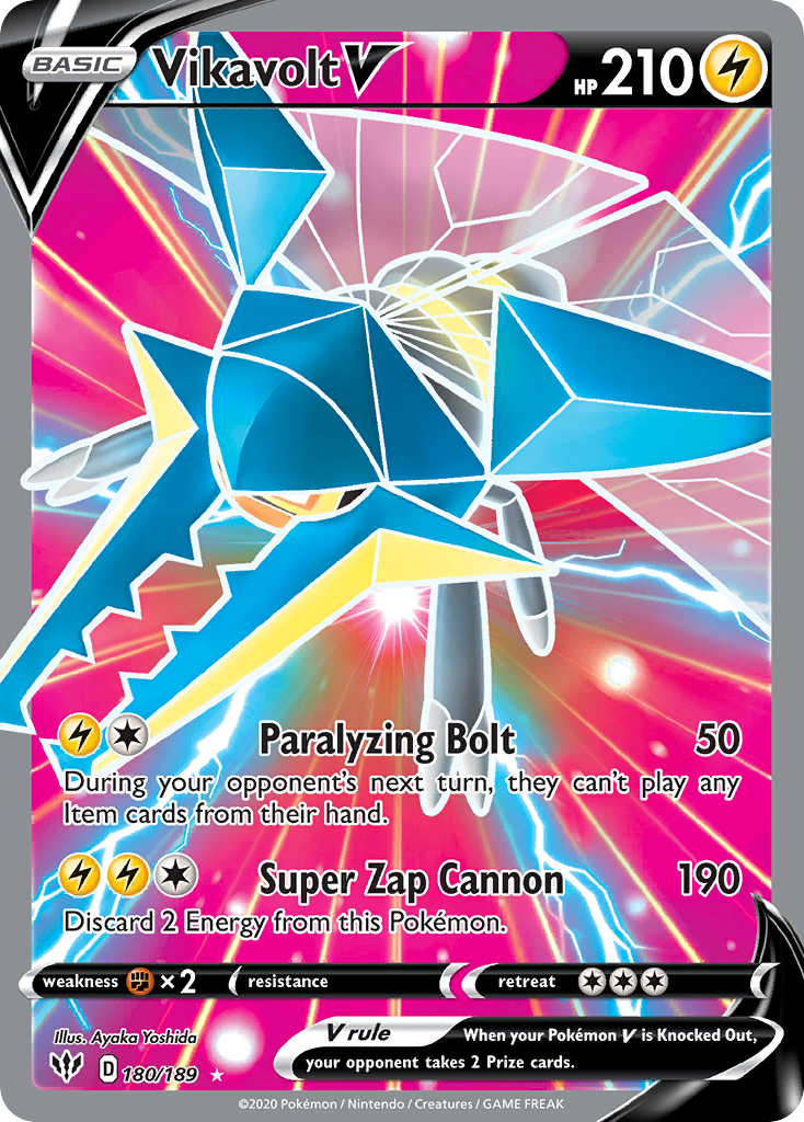 Vikavolt V 180/189 Ultra Rare Darkness Ablaze Pokemon