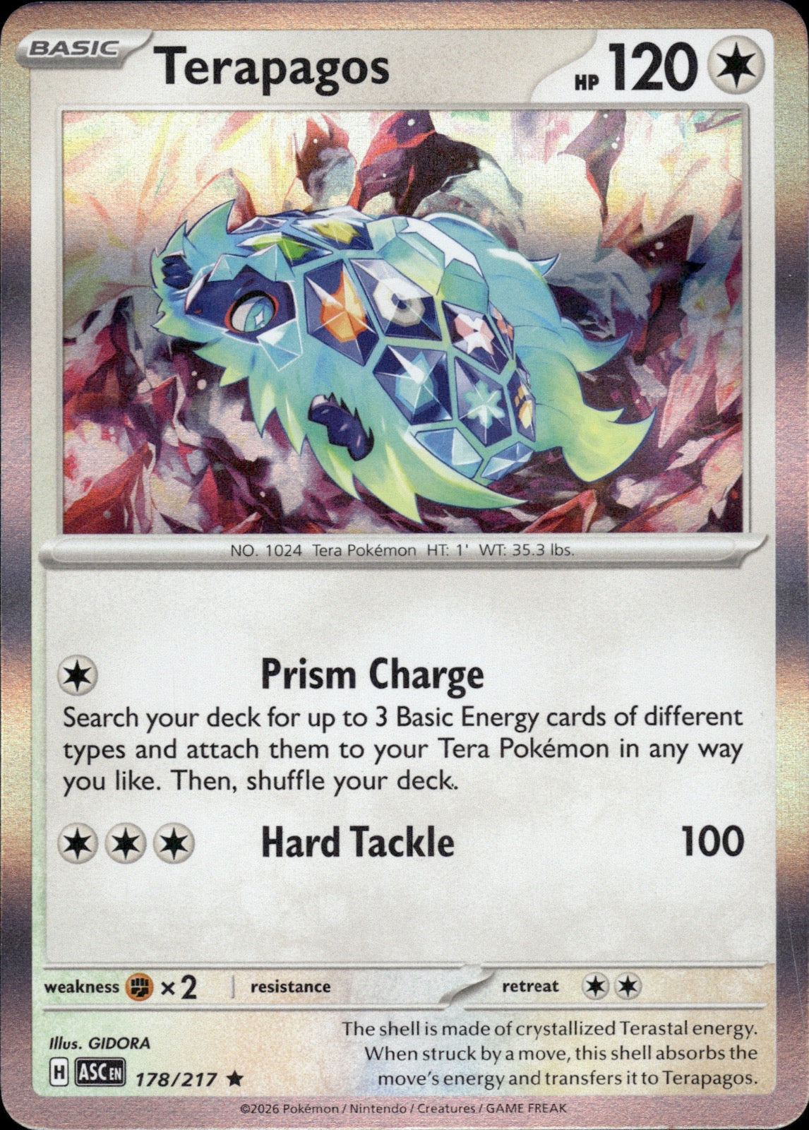 Terapagos 178/217 Rare Ascended Heroes Pokemon