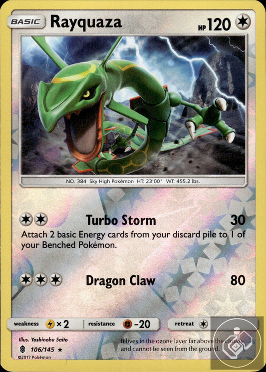 Rayquaza 106/145 Rare Guardians Rising Pokemon Reverse Holo