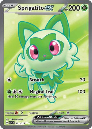 Sprigatito ex 251/217 Ultra Rare Ascended Heroes Pokemon