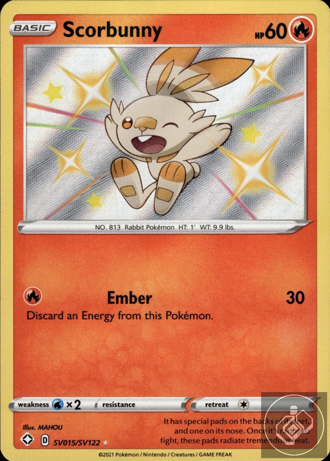 Scorbunny SV015/SV122 Shiny Rare Shining Fates Shiny Vault Pokemon