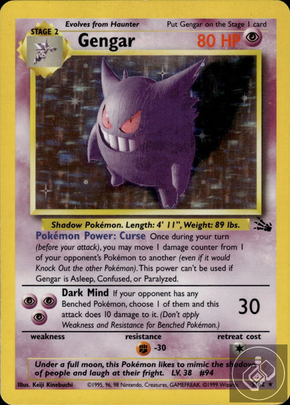 Gengar 5/62 Holo Rare Fossil Pokemon Unlimited Holo