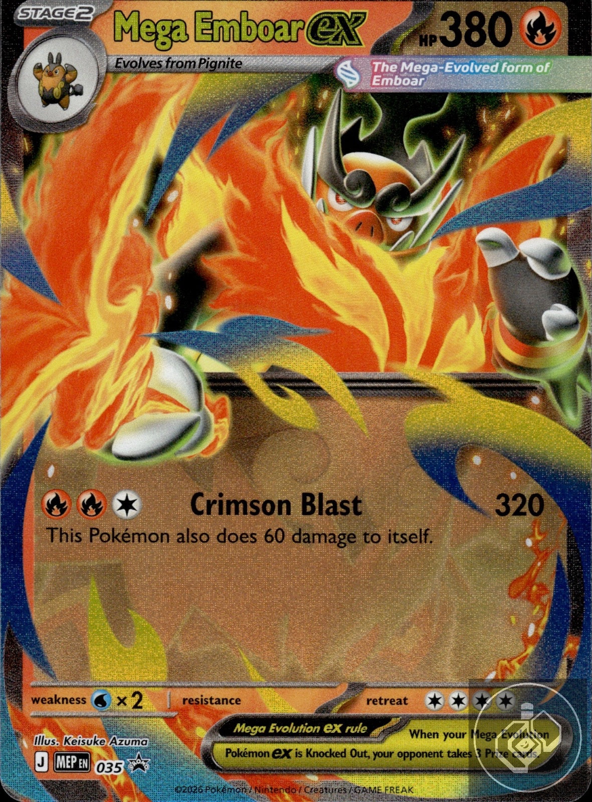 Mega Emboar ex 035 Holo Promo ME: Mega Evolution Promo Pokemon