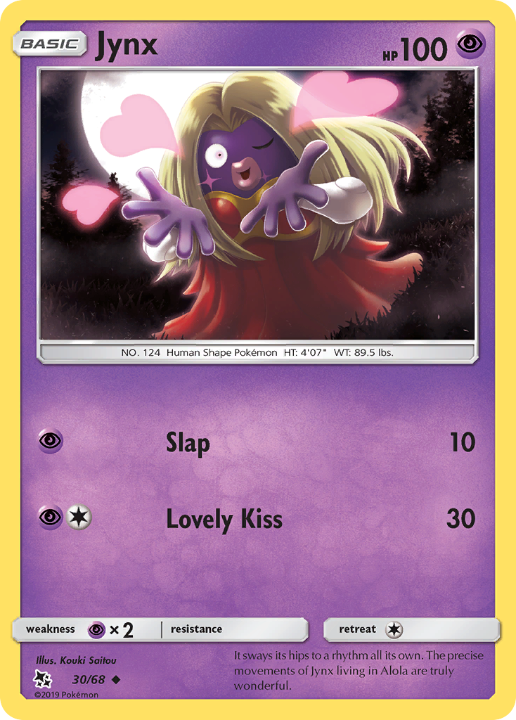 Jynx 30/68 Uncommon Hidden Fates Pokemon Reverse Holo