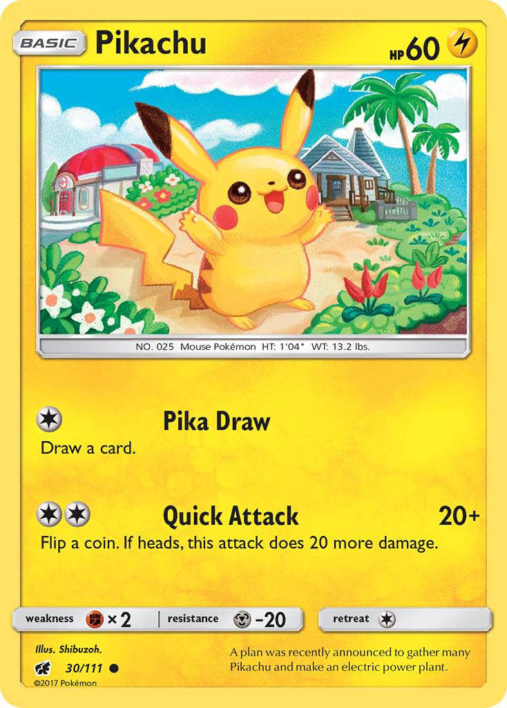 Pikachu 30/111 Common Crimson Invasion Pokemon