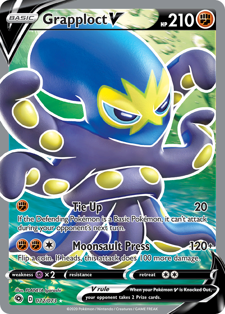 Grapploct V 072/073 Ultra Rare Champion's Path Pokemon