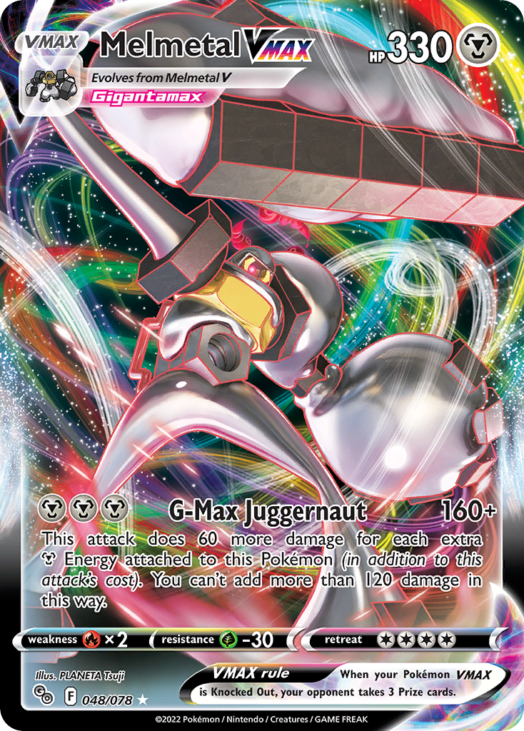 Melmetal VMAX 048/078 Holo VMAX Rare Pokemon GO Pokemon