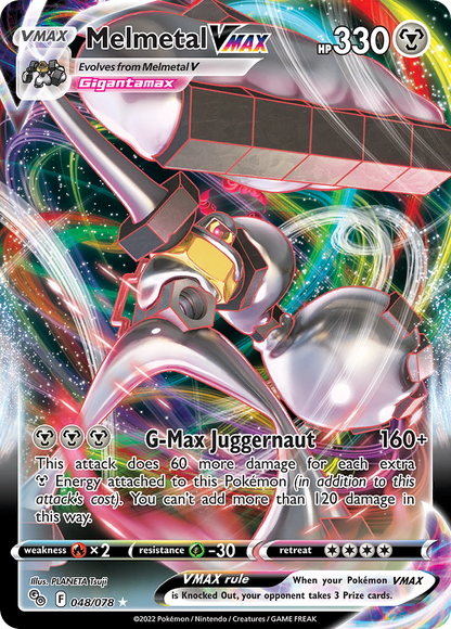 Melmetal VMAX 048/078 Holo VMAX Rare Pokemon GO Pokemon