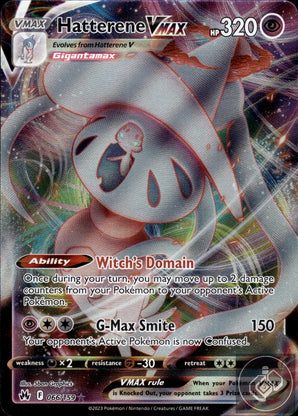 Hatterene VMAX 066/159 Holo VMAX Rare Crown Zenith Pokemon