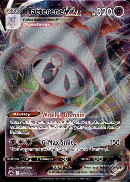 Hatterene VMAX 066/159 Holo VMAX Rare Crown Zenith Pokemon