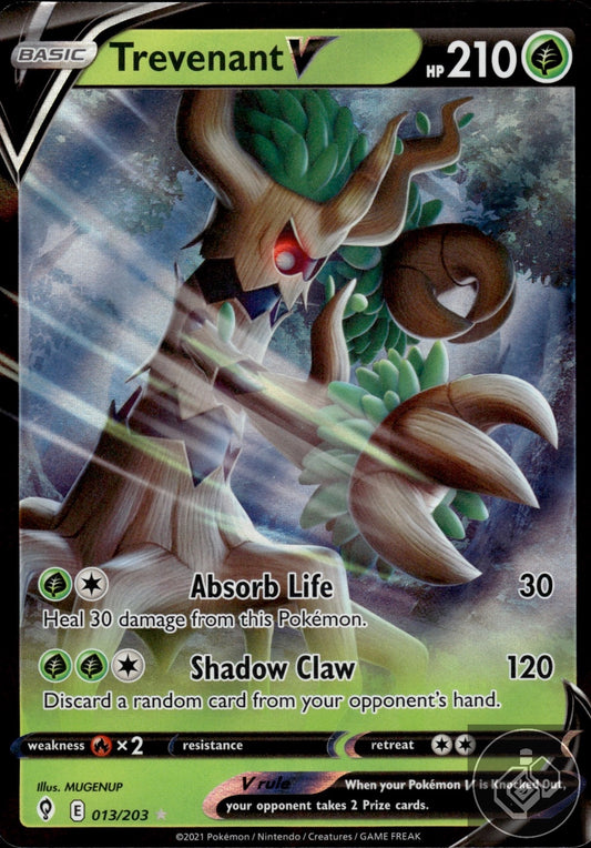 Trevenant V 013/203 Holo V Rare Evolving Skies Pokemon