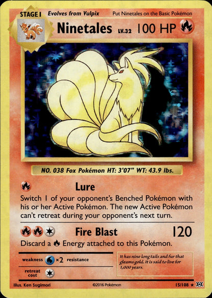 Ninetales 15/108 Holo Rare Evolutions Pokemon