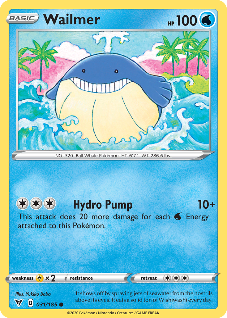 Wailmer 031/185 Common Vivid Voltage Pokemon Reverse Holo