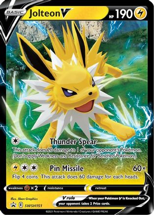Jolteon V SWSH151 Holo Promo Sword & Shield Promo Pokemon