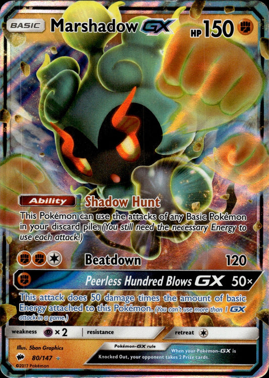 Marshadow GX 80/147 Holo GX Rare Burning Shadows Pokemon