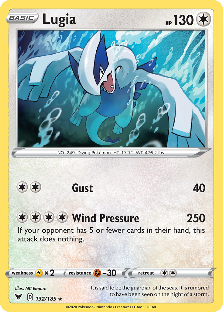 Lugia 132/185 Holo Rare Vivid Voltage Pokemon