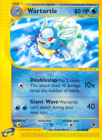 Wartortle 92/165 Uncommon Expedition Base Set Pokemon