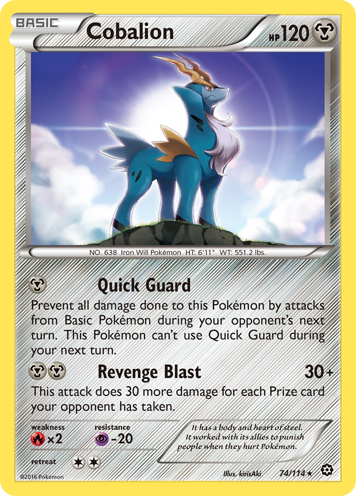 Cobalion 74/114 Rare Steam Siege Pokemon Reverse Holo