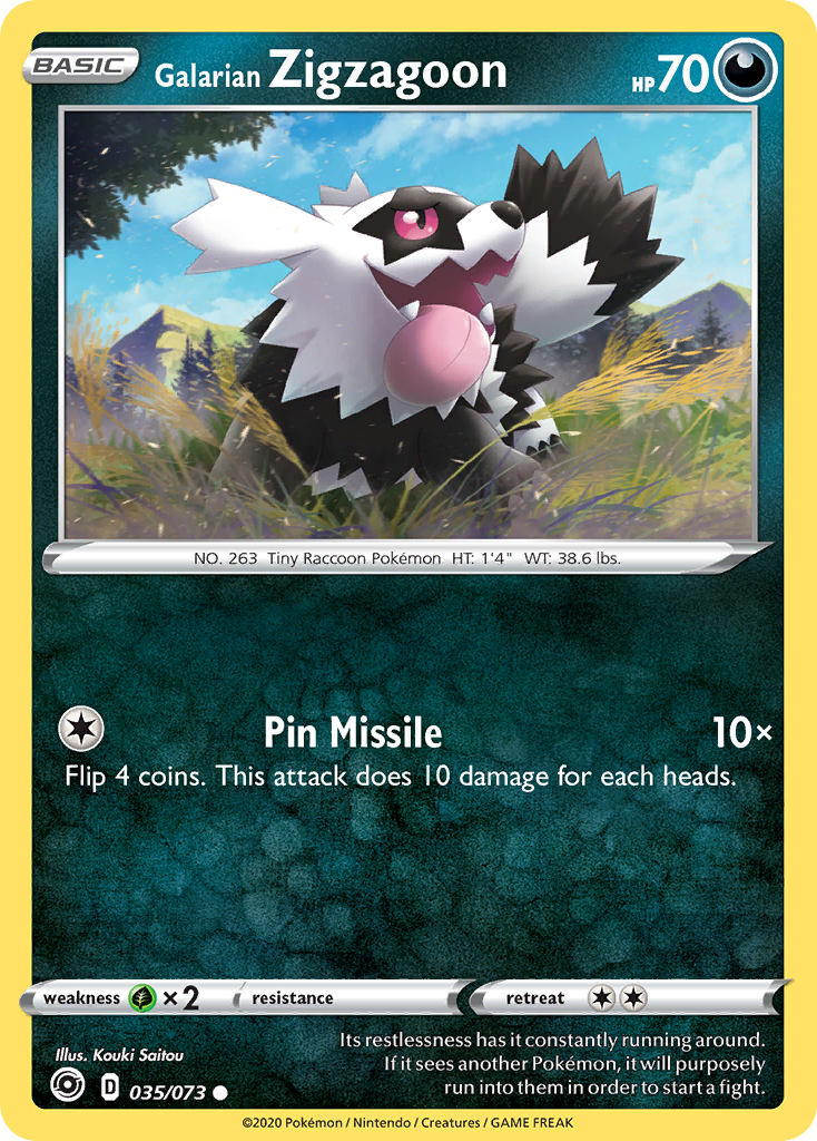 Galarian Zigzagoon 035/073 Common Champion's Path Pokemon