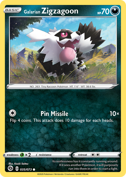 Galarian Zigzagoon 035/073 Common Champion's Path Pokemon